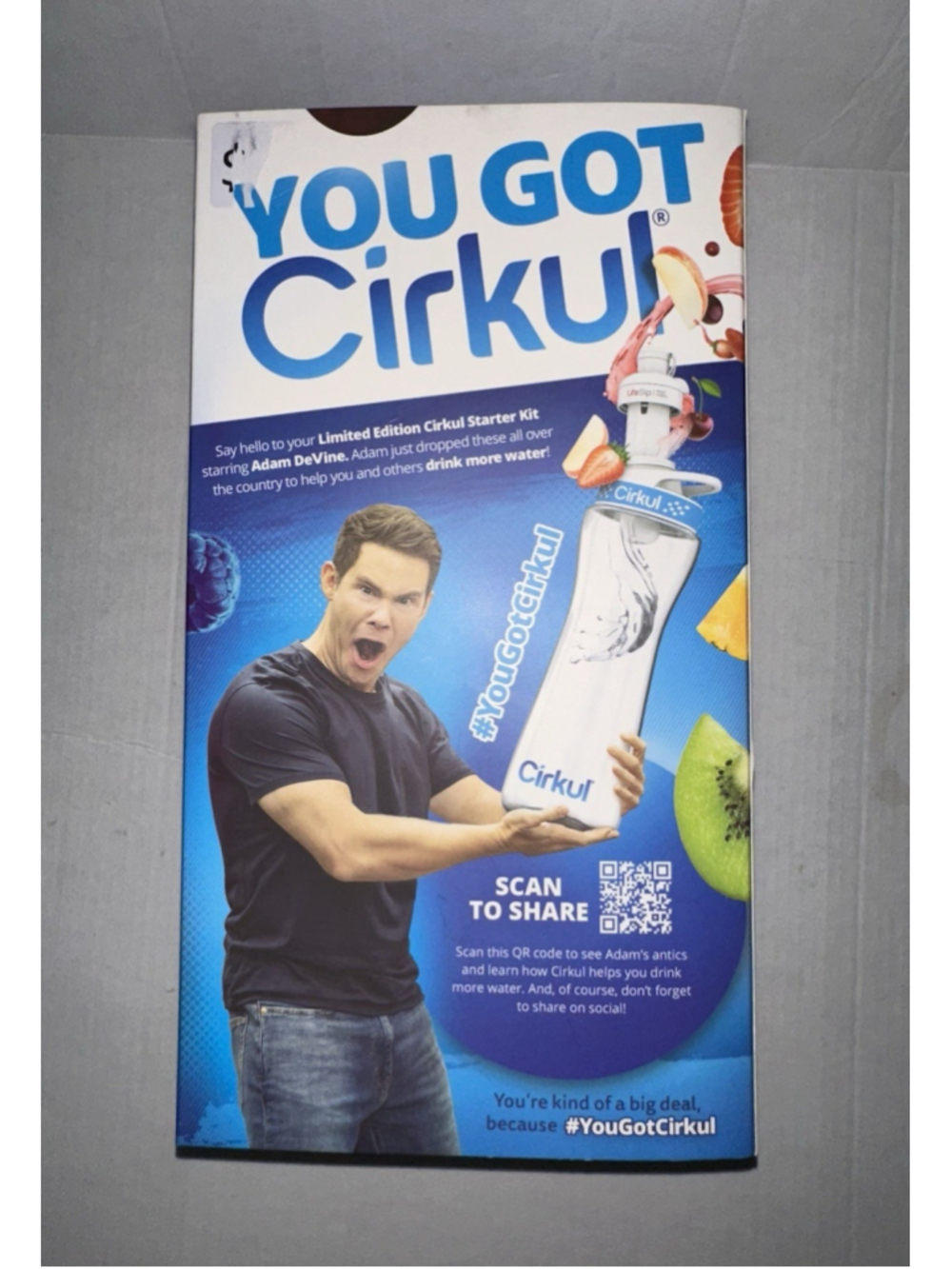 NEW Limited Edition CIRKUL STARTER KIT w/22oz Bottle/1 Berry & 1 Punch Cartridge